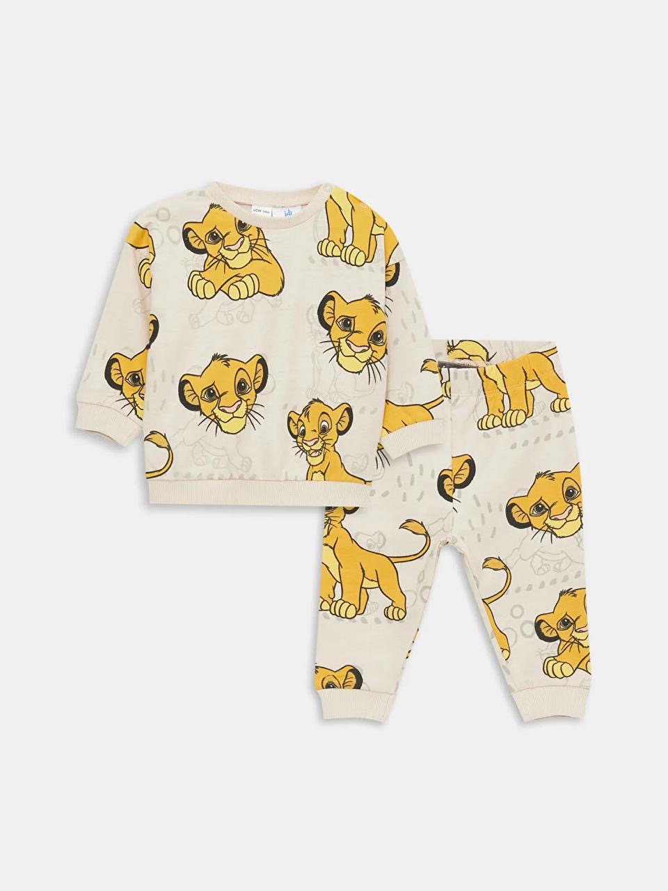 Ensemble tenue Lc Waikiki The Lion King Disney sweat et pantalon jogger molletonné non gratté 9-12 mois