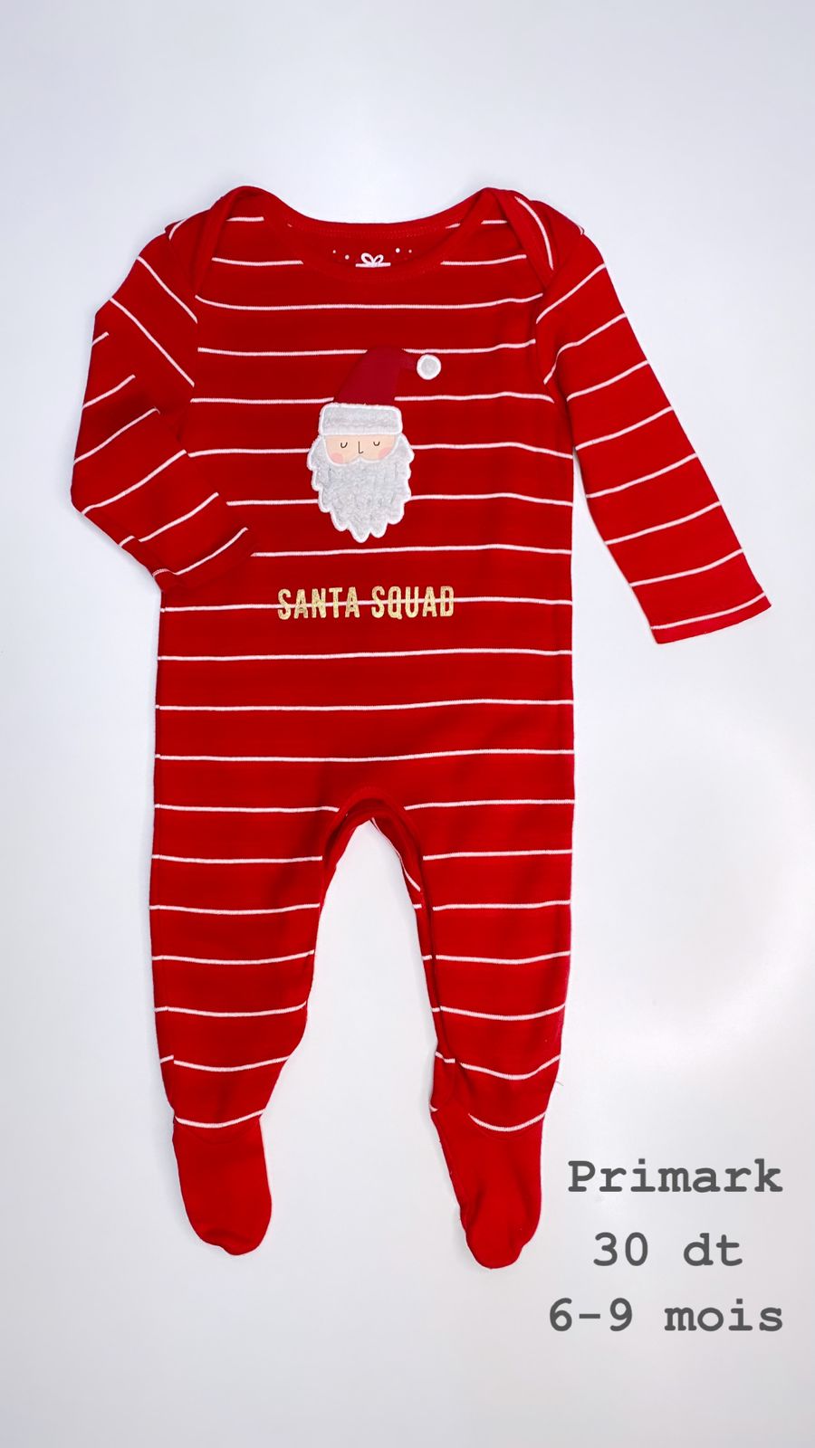 Grenouillère H&M Noël Santa Christmas réveillon 6-9 mois Réf88/12