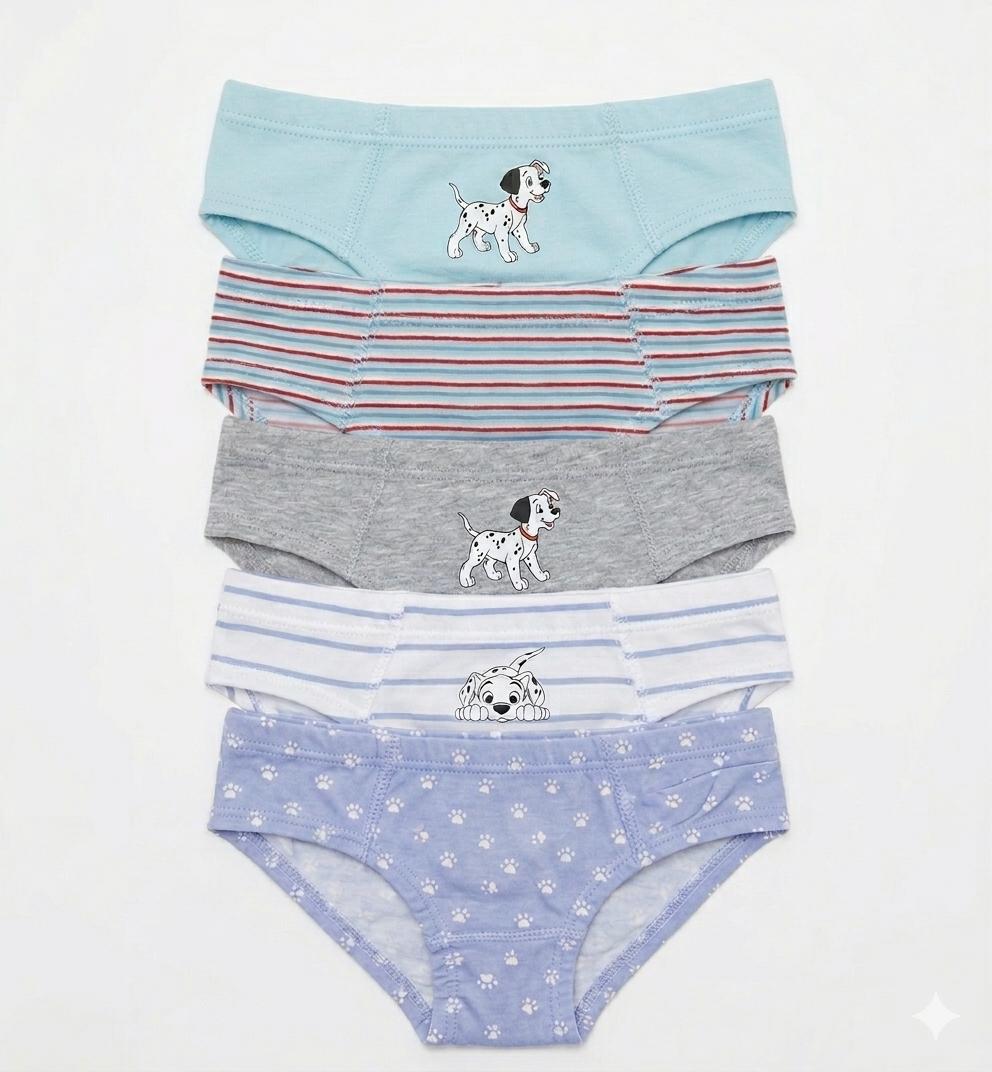 Pack lot Lefties de 5 slips culottes briefs dalmatien 2-3 ans