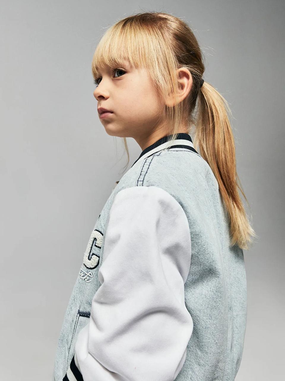 VESTE BLOUSON Lc Waikiki GIRL STYLE UNIVERSITAIRE AVEC RAYURES 6-7 ans
