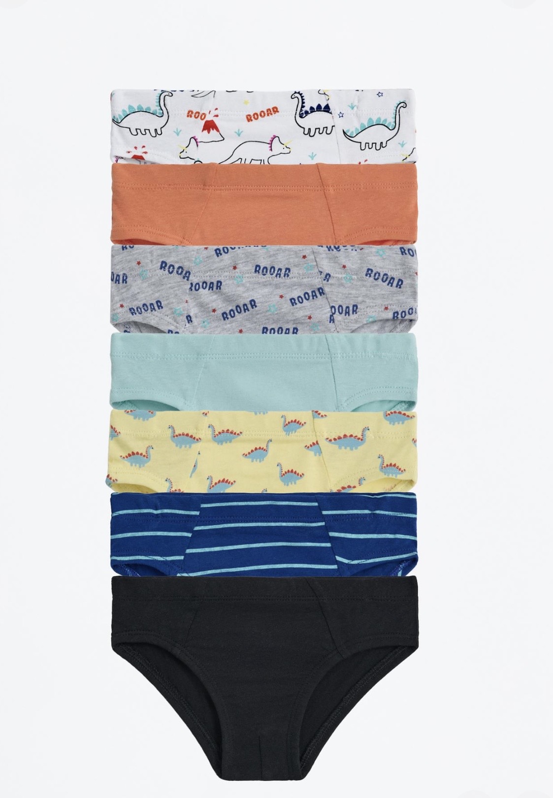 Pack lot Lefties de 7 slips culottes briefs Dinosaure garçon 12-24 mois