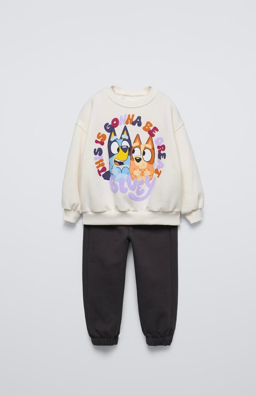 Tenue ensemble ZARA BLUEY LUDO STUDIO Sweat et jogger molletonné gratté 3 ans 98cm