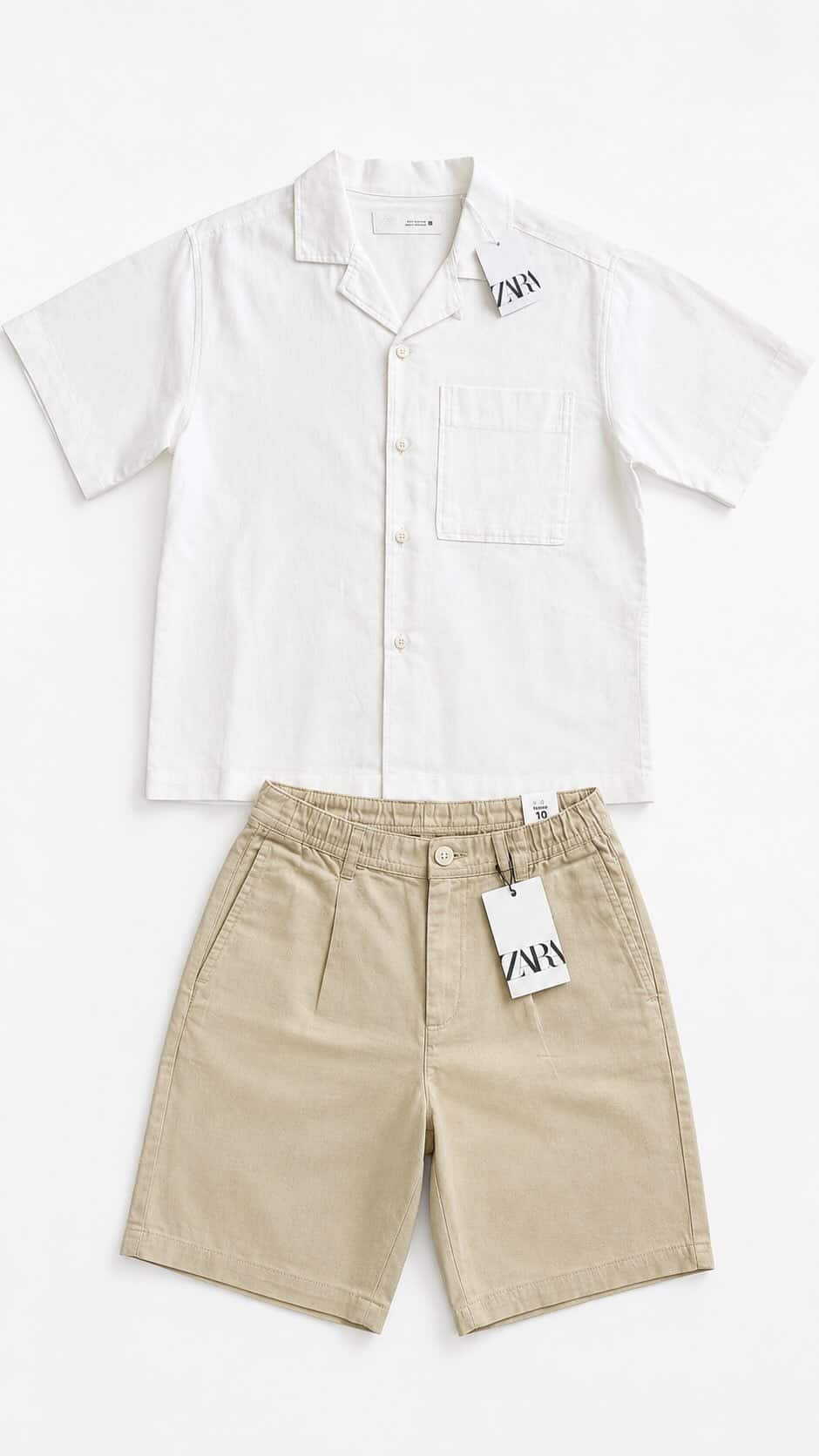 Tenue Aid total look ZARA chemise 9-10 ans 140cm short 10 ans 140cm