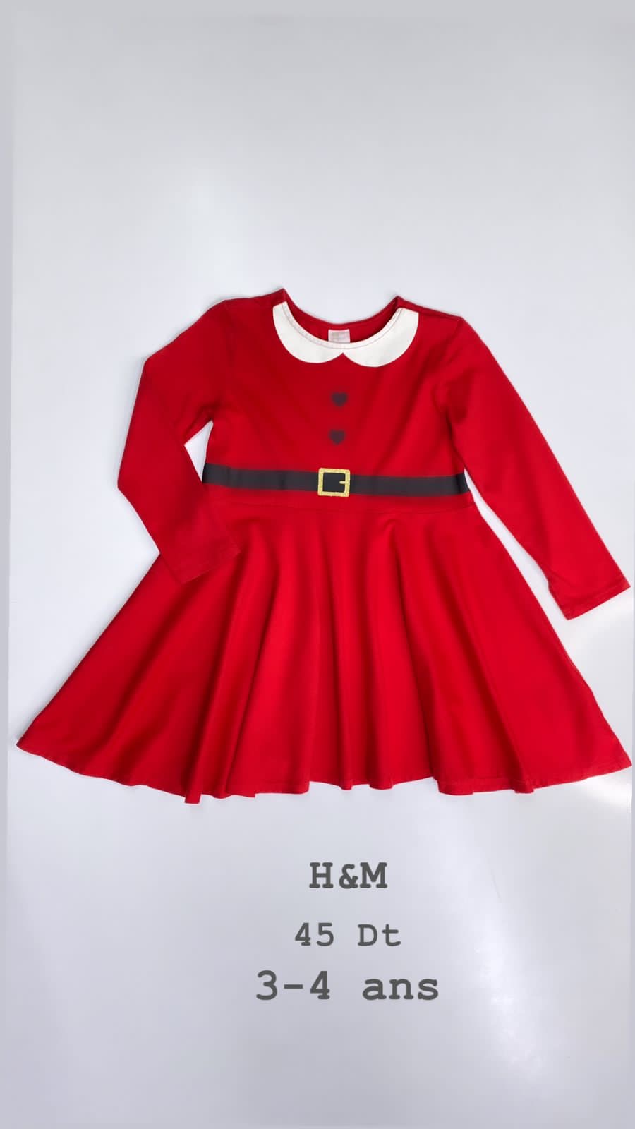 Robe h&m Noël Santa Christmas réveillon 3-4 Ref100