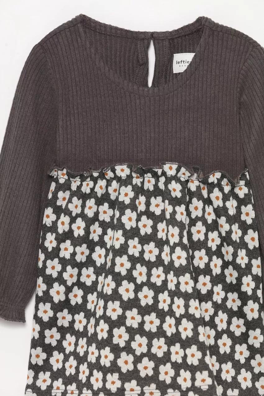 Robe lefties hivernale florale 18-24 mois
