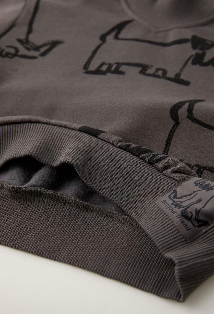 ENSEMBLE ZARA EN MOLLETON GRATTÉ SWEAT ET PANTALON CHIENS 9-12 mois