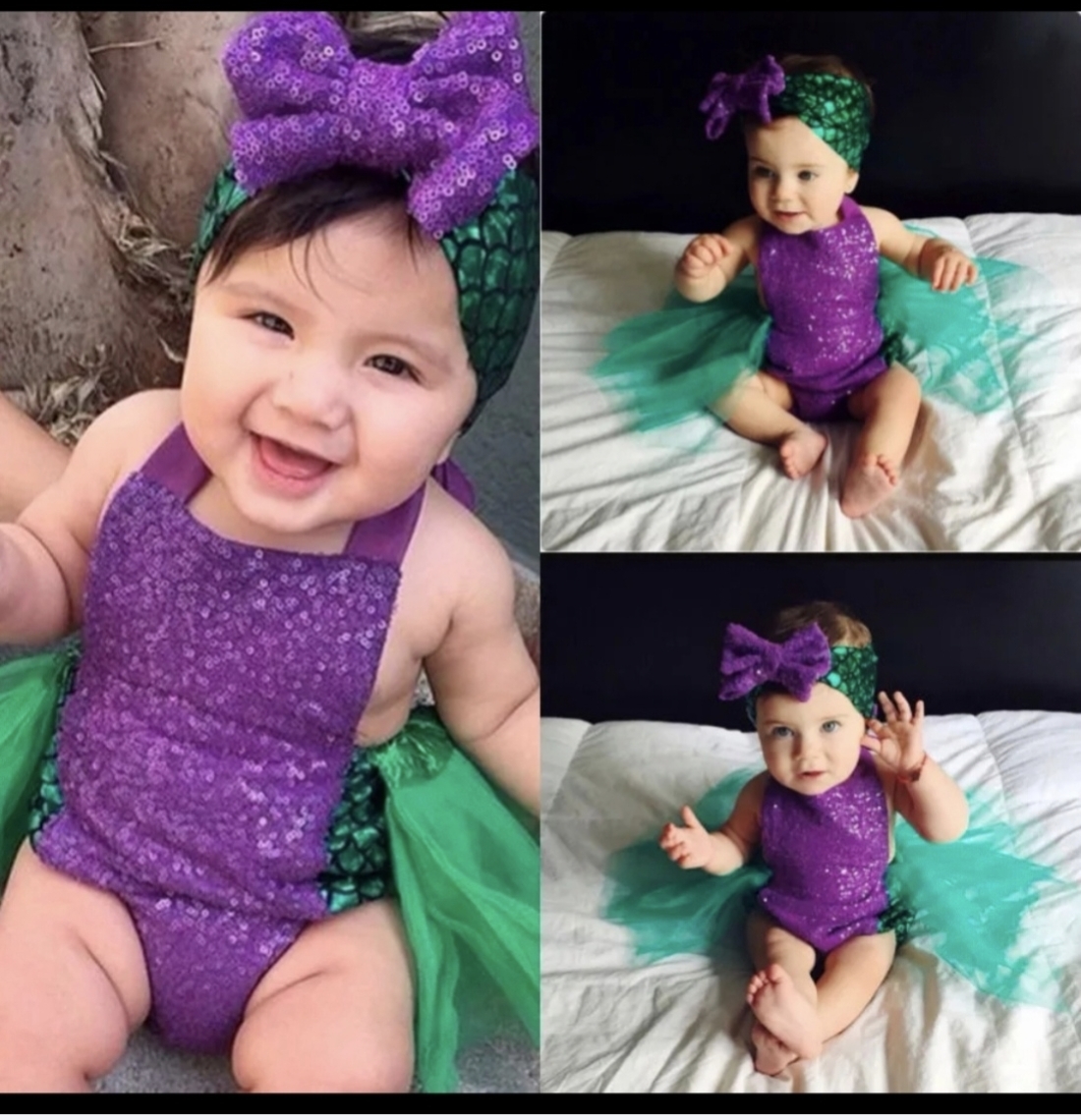 9 / 12 mois sublime maillot+ bandeau pour une princesse