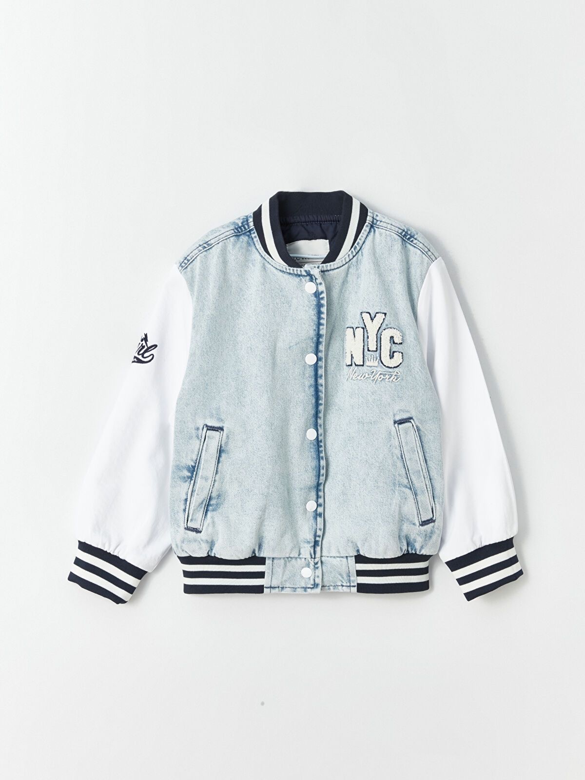 VESTE BLOUSON Lc Waikiki GIRL STYLE UNIVERSITAIRE AVEC RAYURES 6-7 ans
