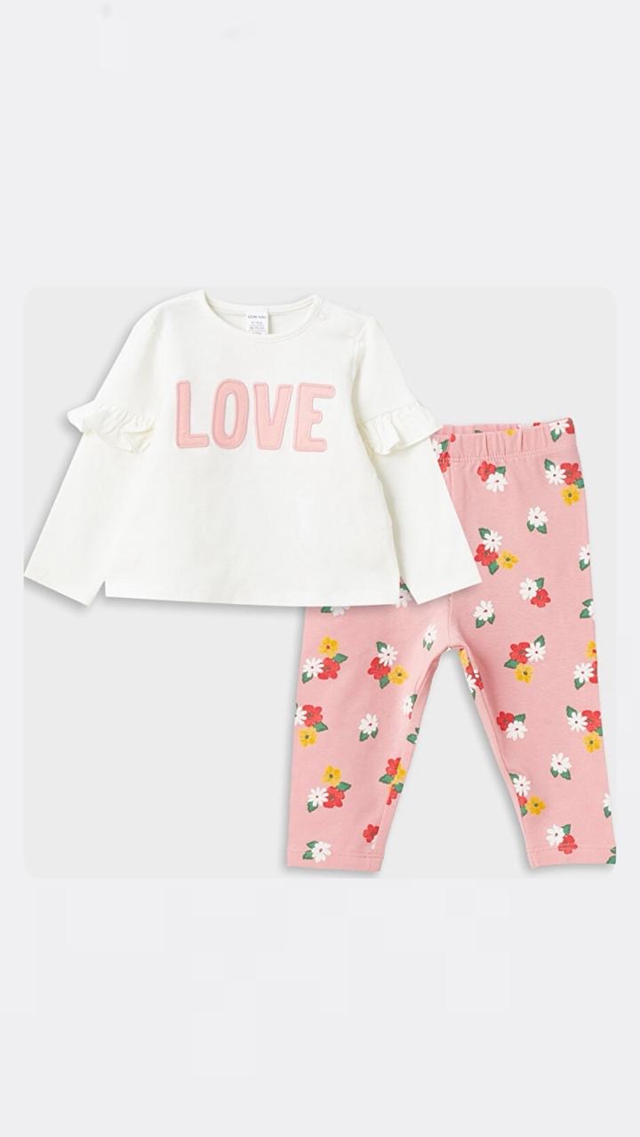 Ensemble tenue Lc Waikiki sweat LOVE et legging coton 18-24 mois