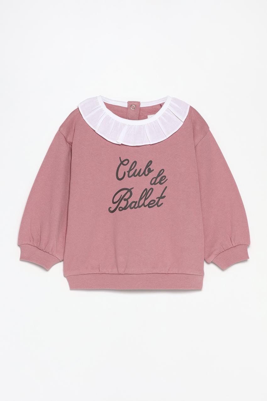 Ensemble tenue Lefties Sweat molletonné gratté col en popeline et leggings côtelés 6-9 mois 74cm