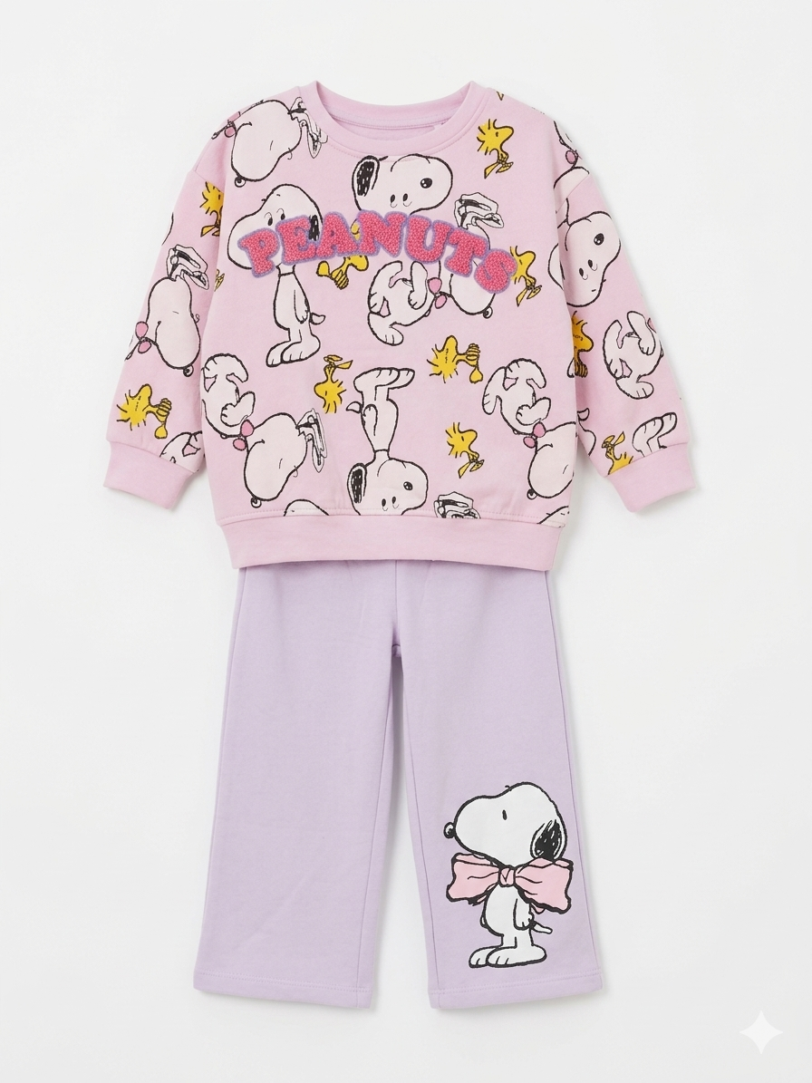 Ensemble tenue Lefties snoopy peanuts sweat et pantalon en moltonné gratté 18-24 mois 92cm