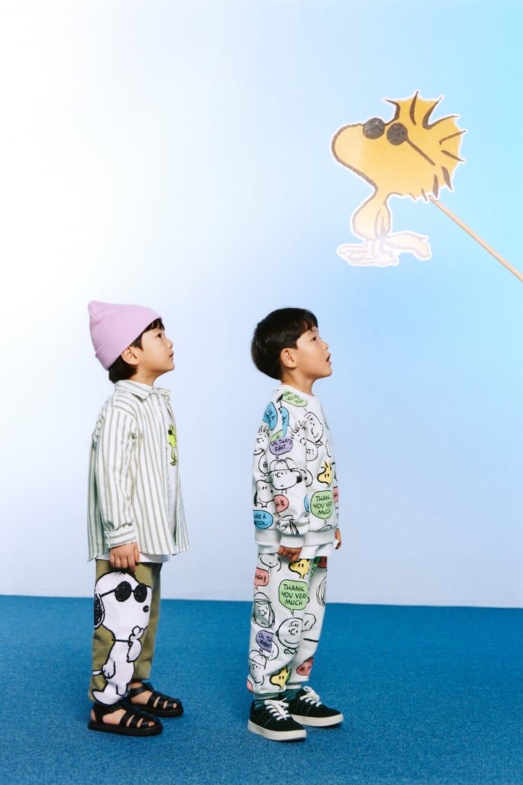 PANTALON ZARA DE JOGGING EN MOLLETON SNOOPY PEANUTS 6-9 mois 74 cm
