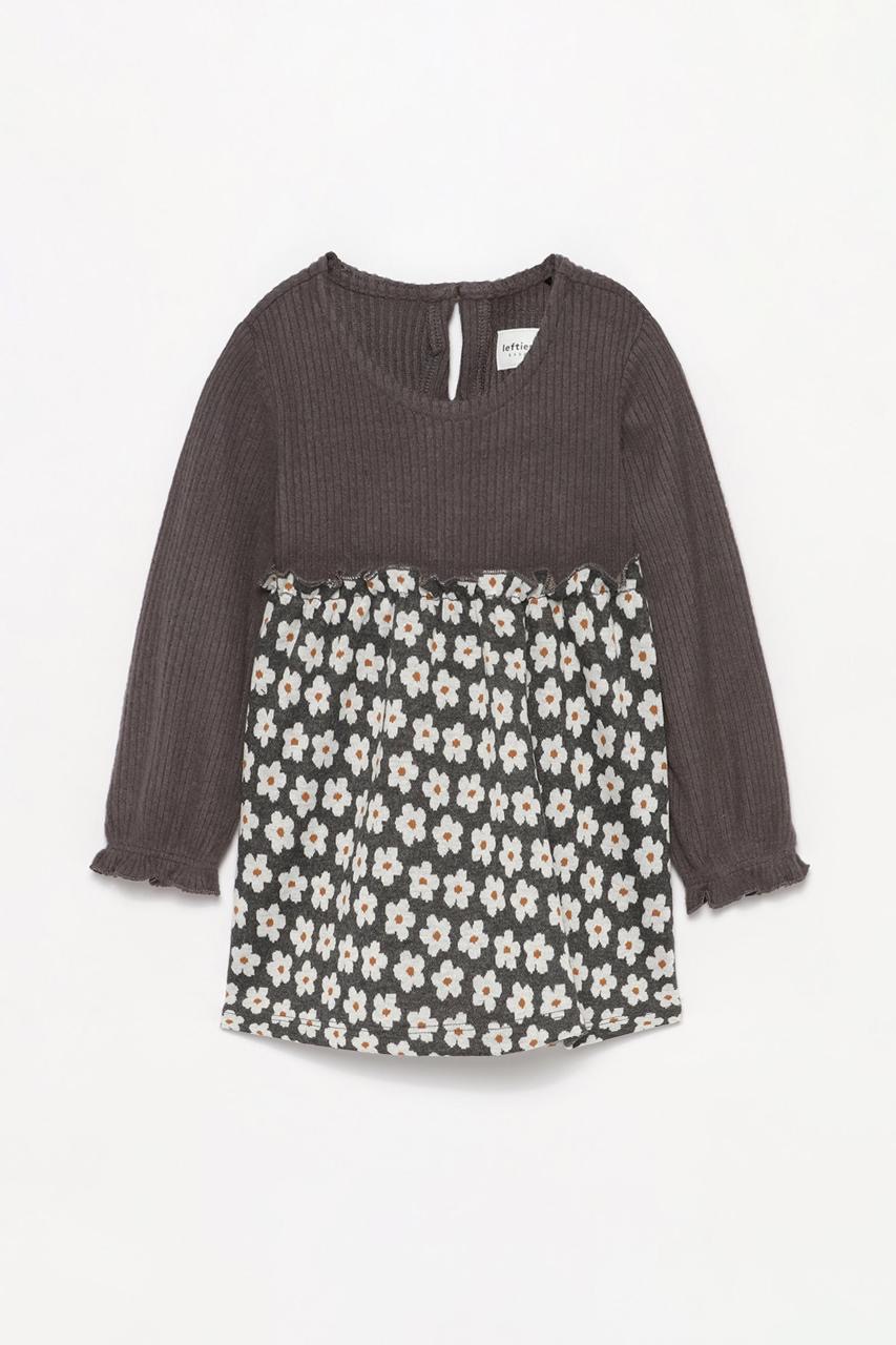Robe lefties hivernale florale 3-4 ans