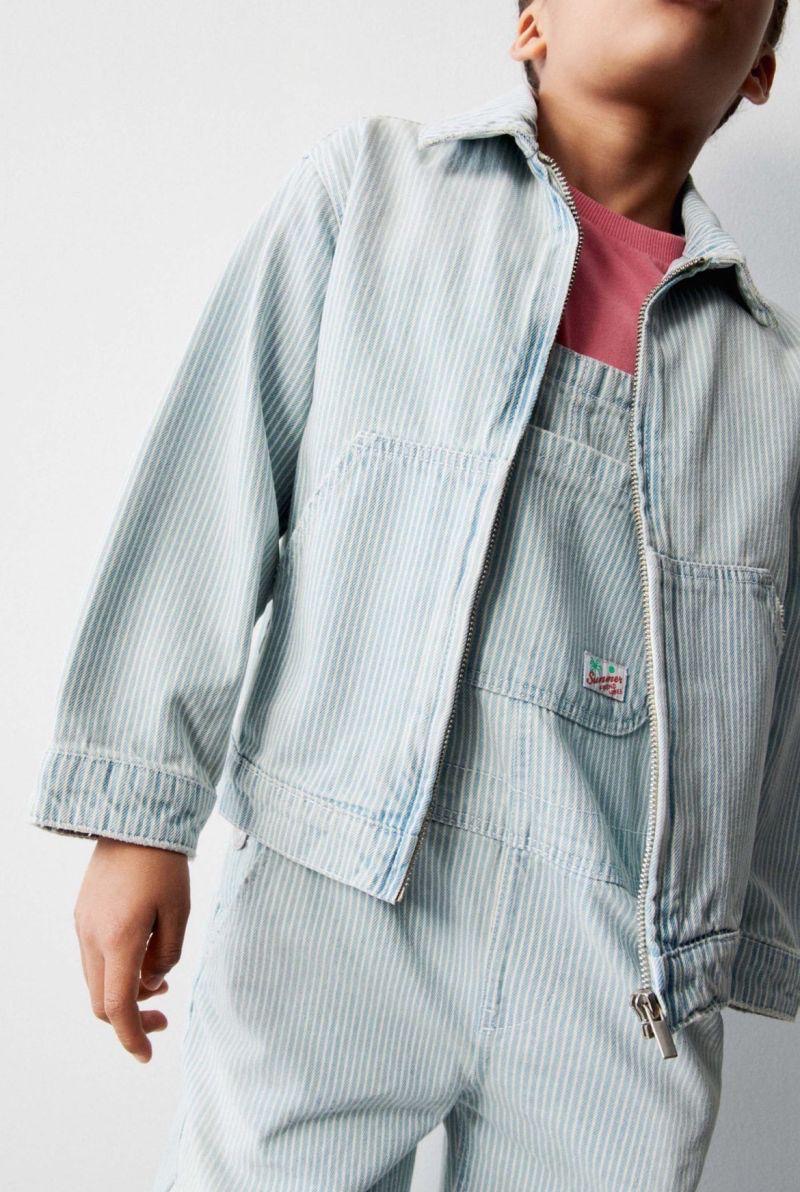 SALOPETTE ZARA EN DENIM À RAYURES 18 mois 86cm