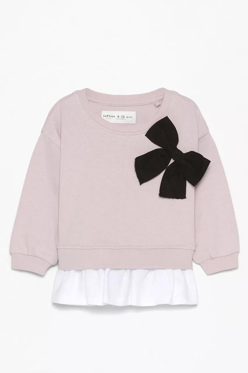 Ensemble tenue Lefties Sweat molletonné gratté à papillon ourlet en popeline et leggings côtelés 9-12 mois 80cm