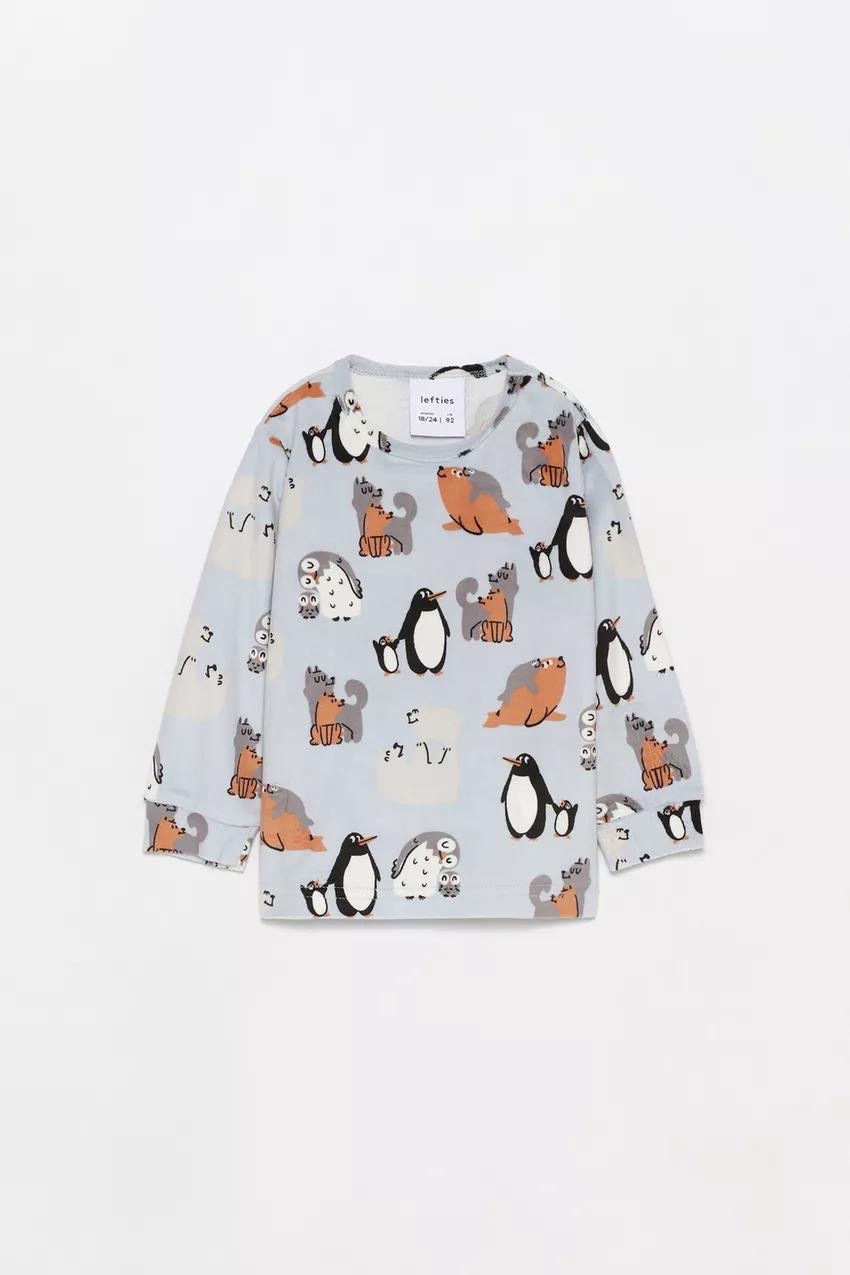Pyjama lefties Pingouin en velours 18-24 mois 92cm