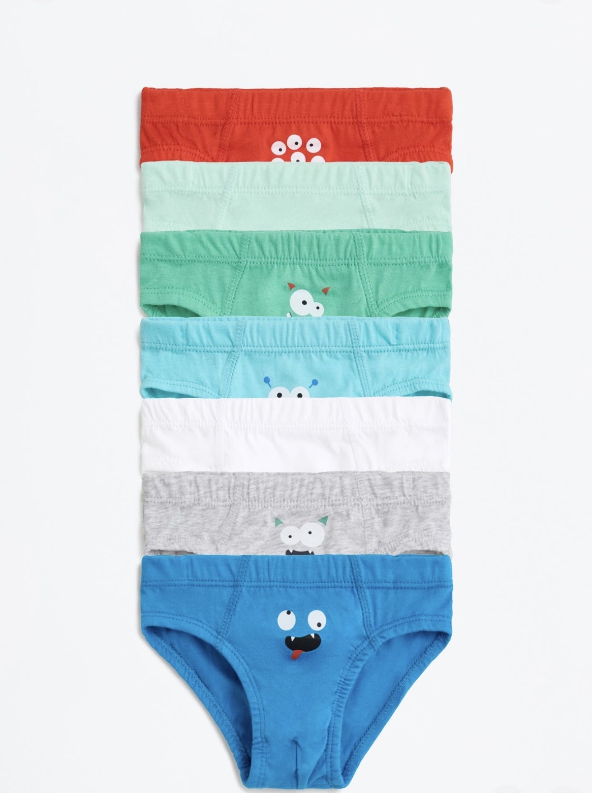 Pack lot Lefties de 7 slips culottes briefs monstre garçon 18-24 mois