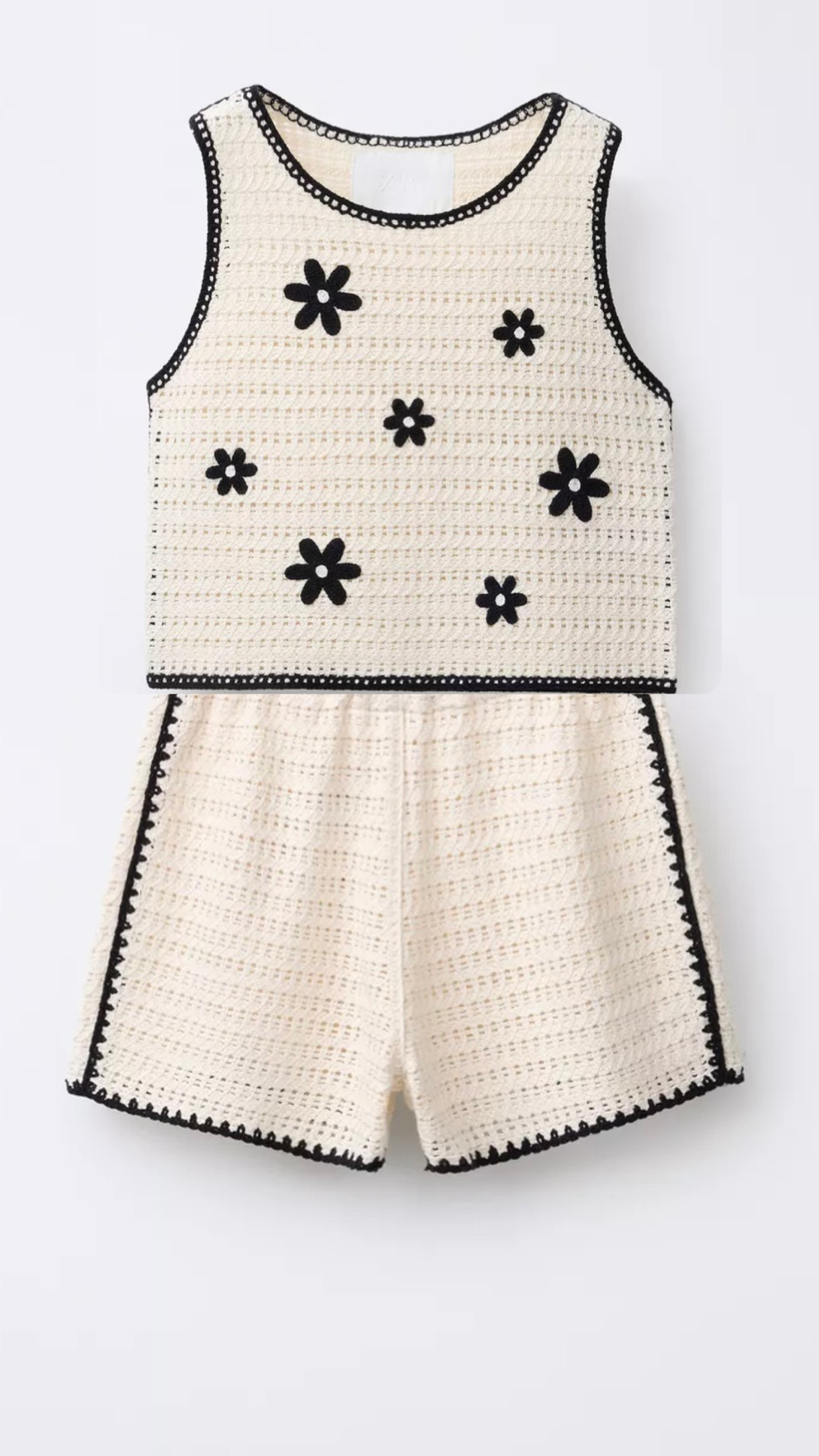 Tenue Aid ZARA en maille crochet fleurs 13-14 ans 164cm