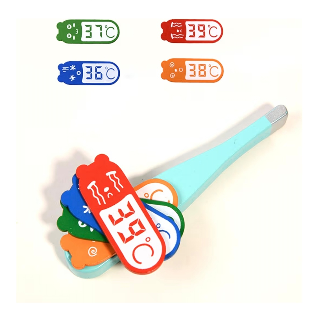 Superbe set dentiste jouet en bois avec blouse blanche et chapeau + stéthoscope et appareil pour tension
