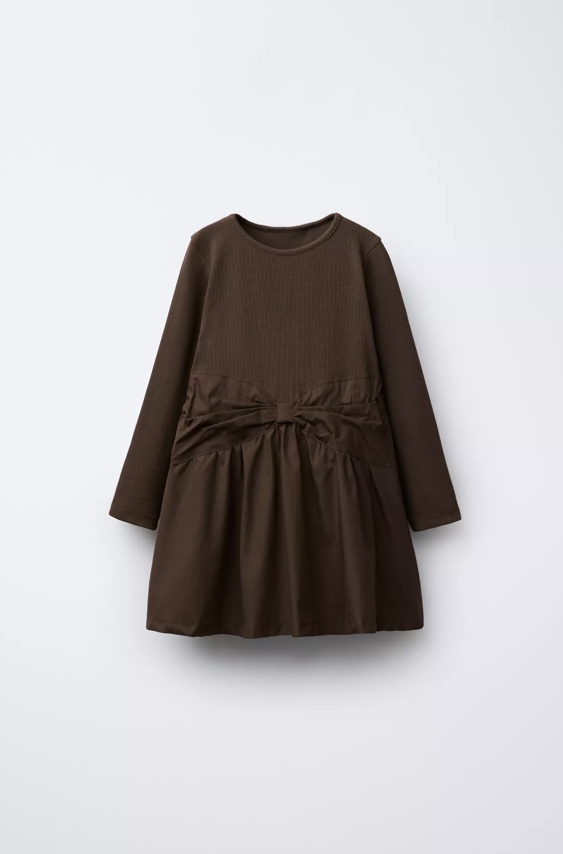 Robe ZARA côtelée bimatière avec noeud 18 mois 86cm