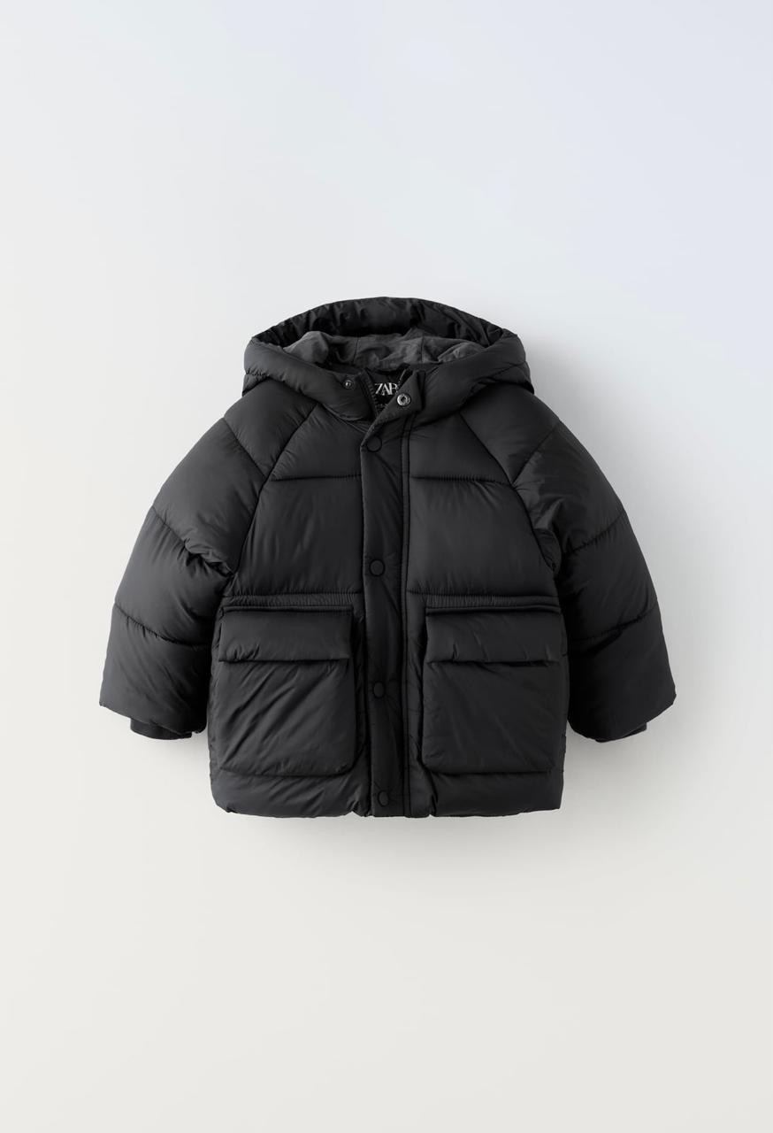 MANTEAU ZARA REMBOURRÉ IMPERMÉABLE À CAPUCHE 9-12 mois