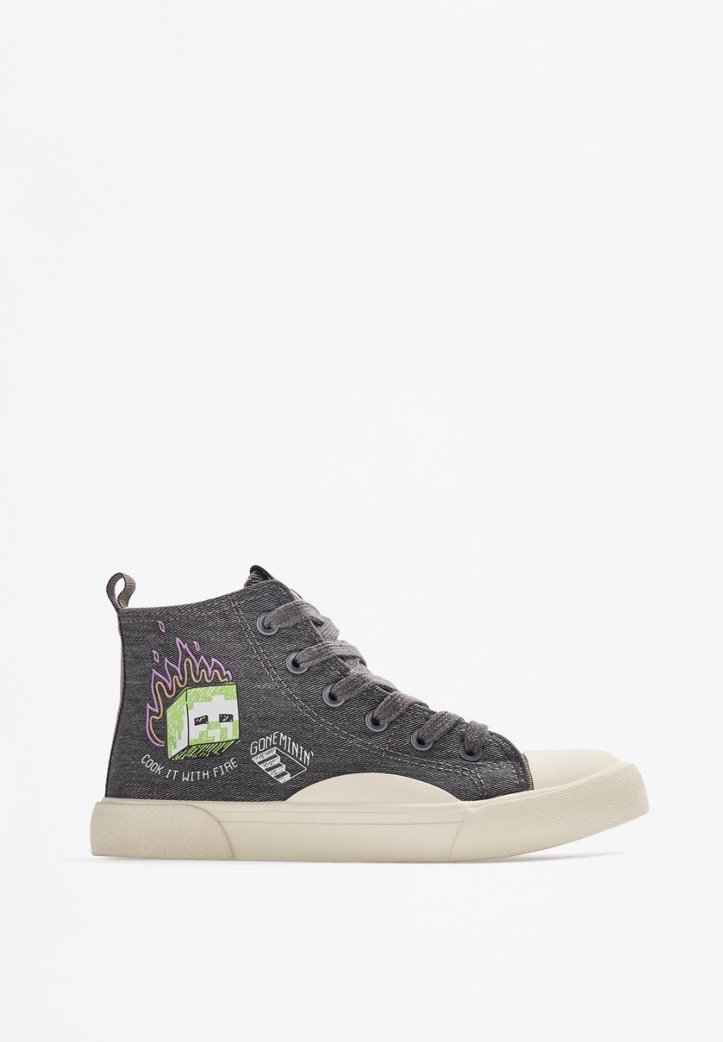 Baskets lefties montantes MINECRAFT style converse pointure 28