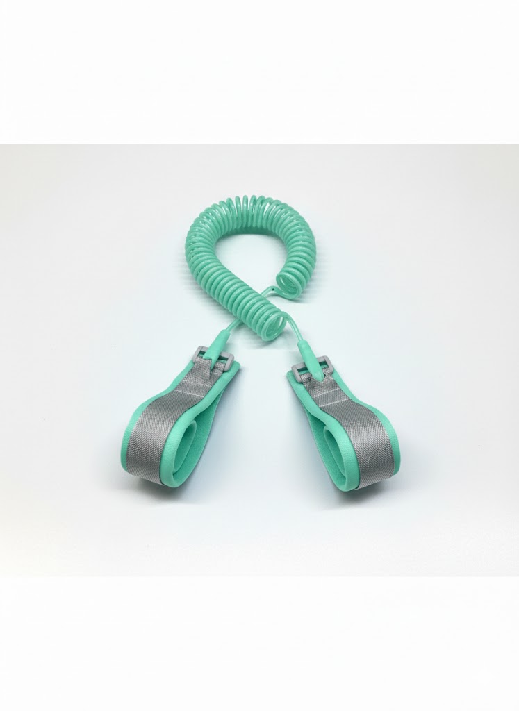 Bracelet Anti Perte sécurité Laisse Enfant vert d’eau Poignet de 1.5 mètre Harnais de Sécurité