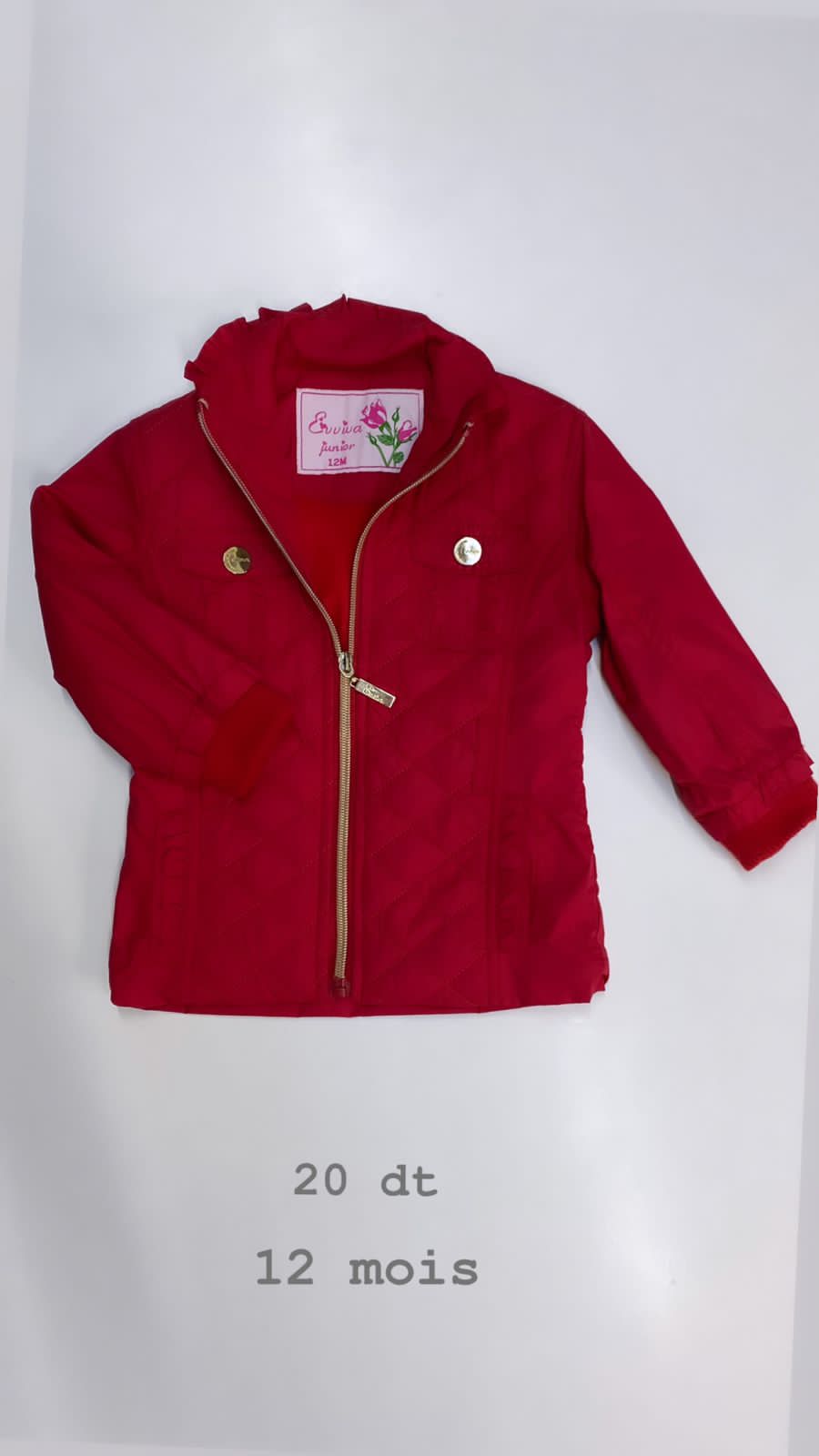 Manteau 12 mois rouge Ref25