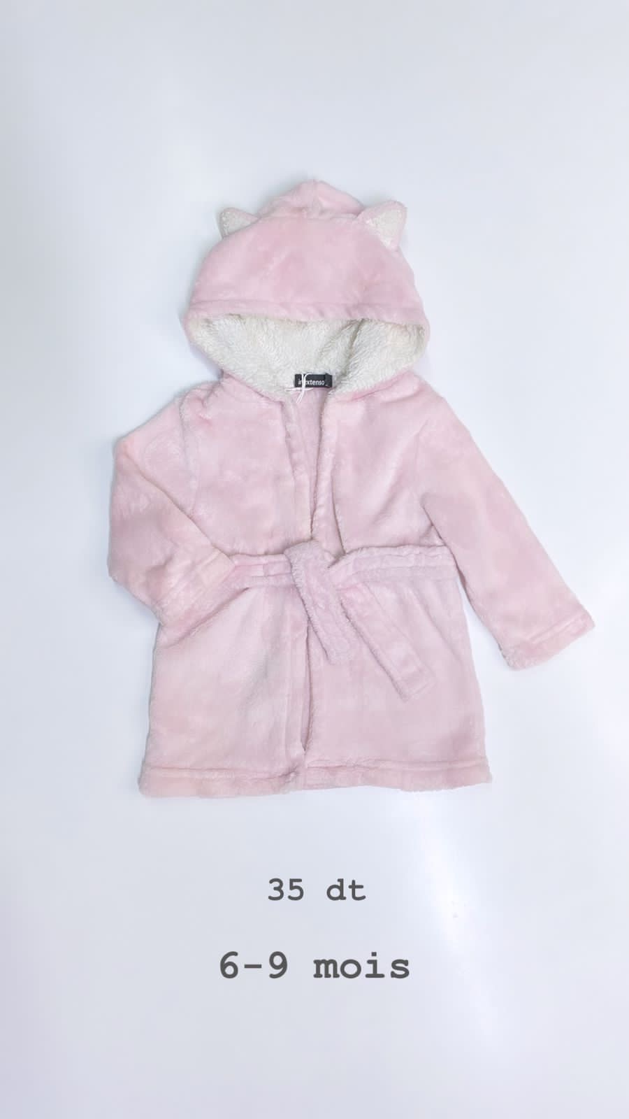 Robe de chambre en polaire à capuche 6-9 mois ref60/129