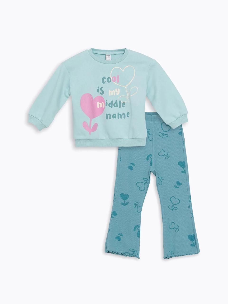 Ensemble tenue Lc Waikiki cool Sweat molletonné non gratté et leggings côtelés 4-5 ans
