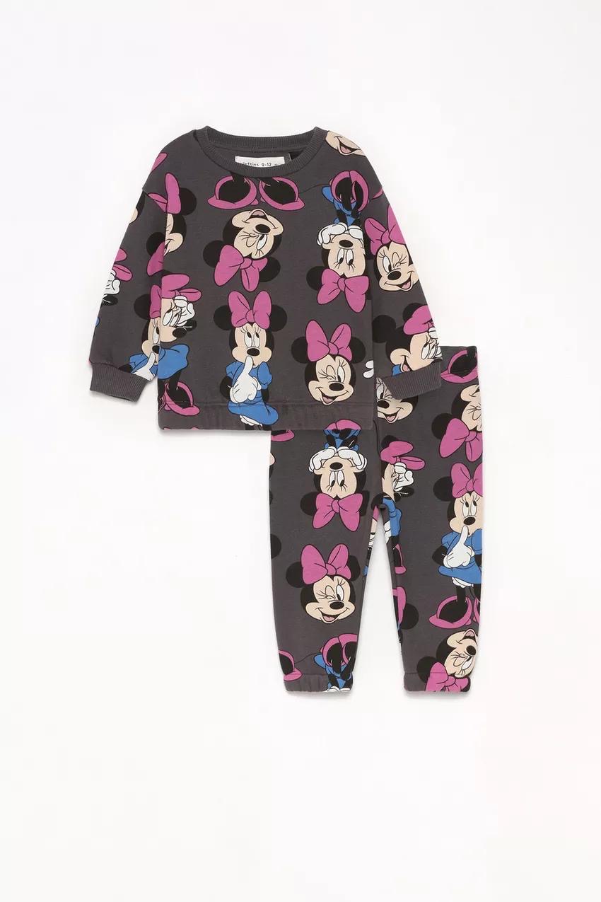 Ensemble tenue Lefties Minnie Mouse Disney Sweat et pantalon en molleton gratté 3-6 mois 68cm