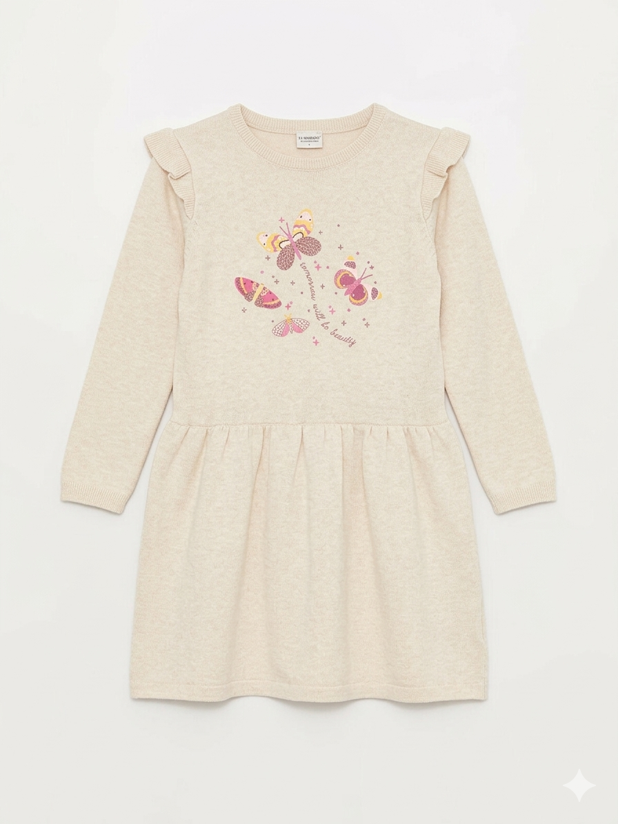 Robe Lc Waikiki en tricot à papillons 10-11 ans