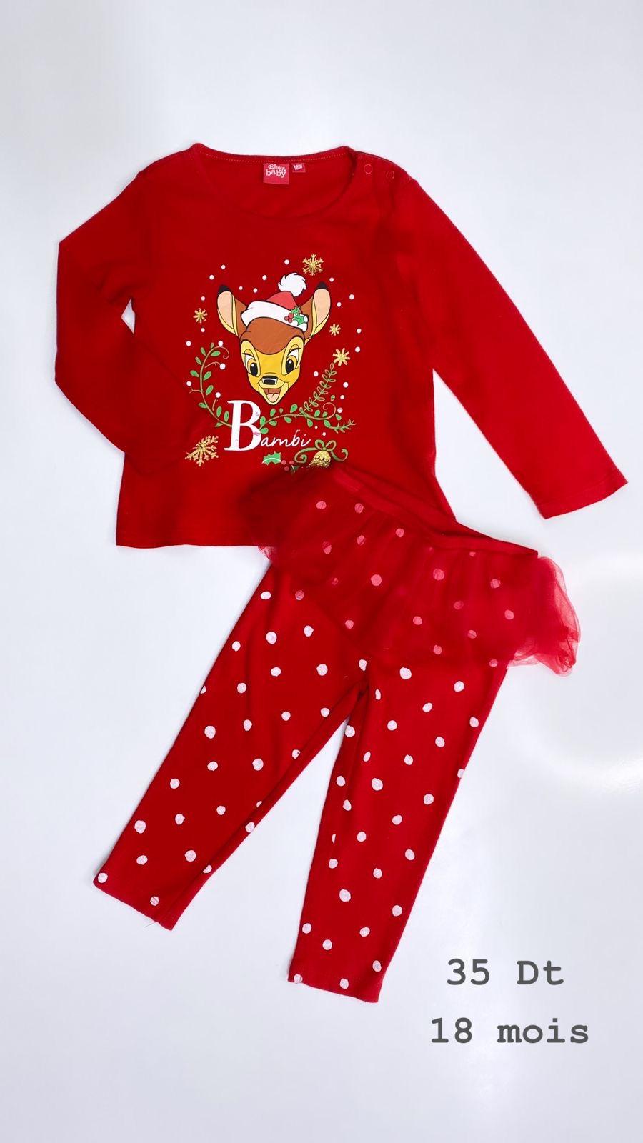 Tenue Noël Santa Christmas réveillon 18 mois pull Ref89 pantalon ref60