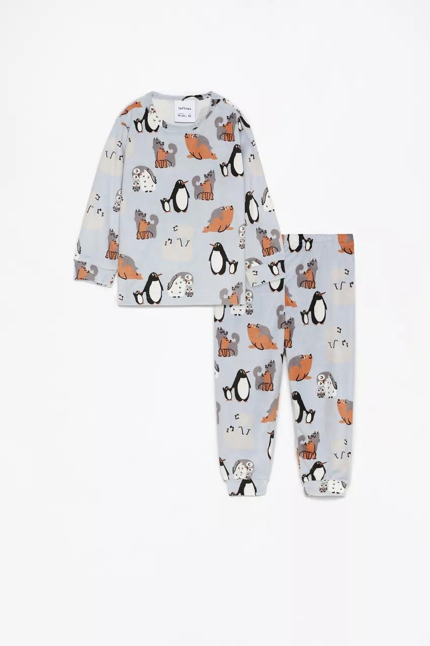 Pyjama lefties Pingouin en velours 18-24 mois 92cm