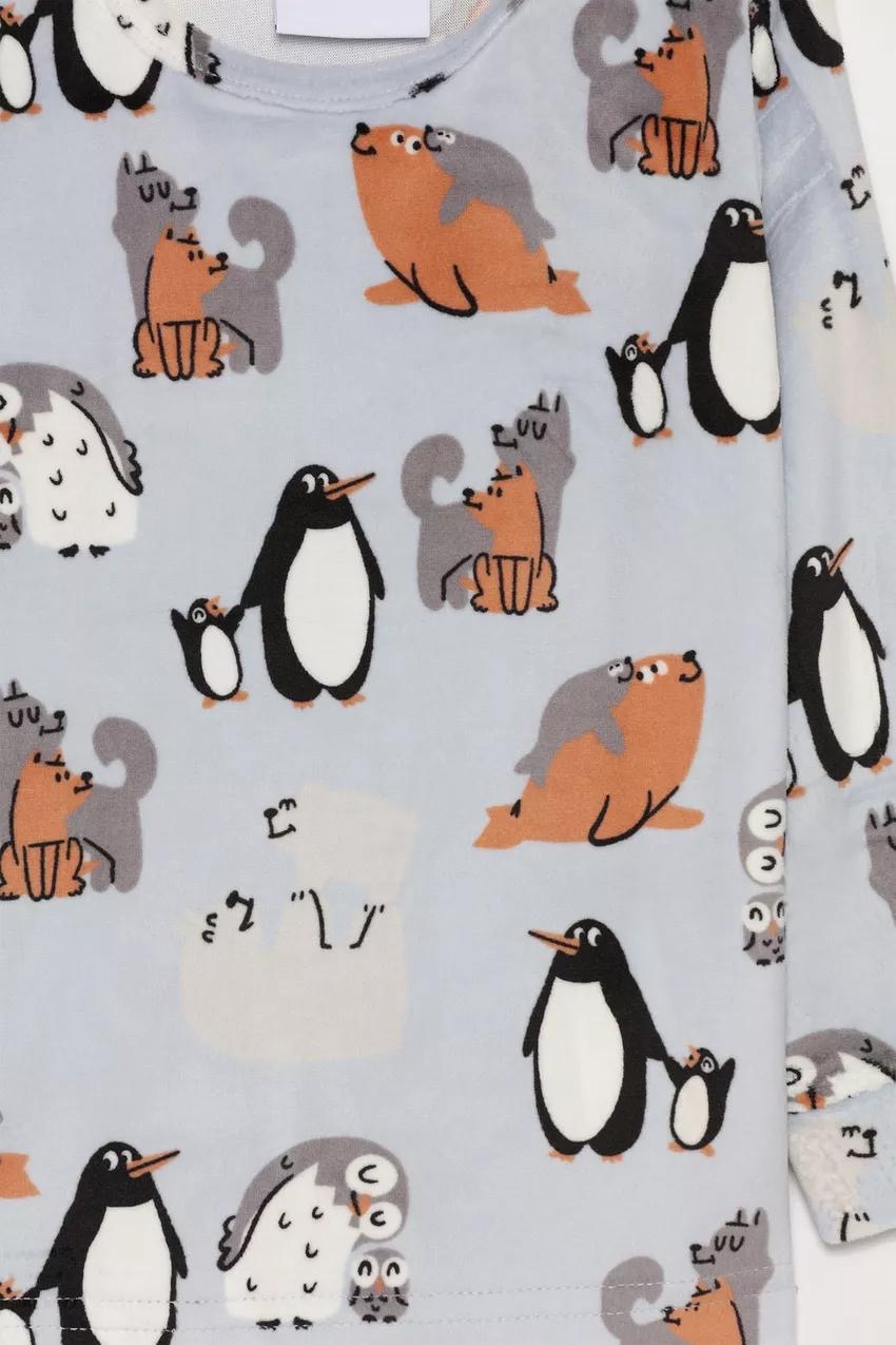 Pyjama lefties Pingouin en velours 18-24 mois 92cm