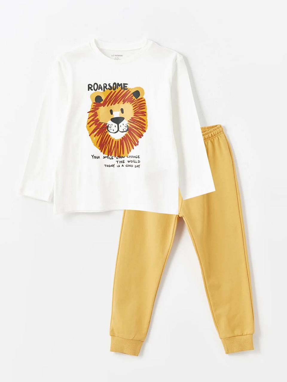 Ensemble tenue Lc Waikiki Lion pull coton et pantalon molletonné non gratté 4-5 ans