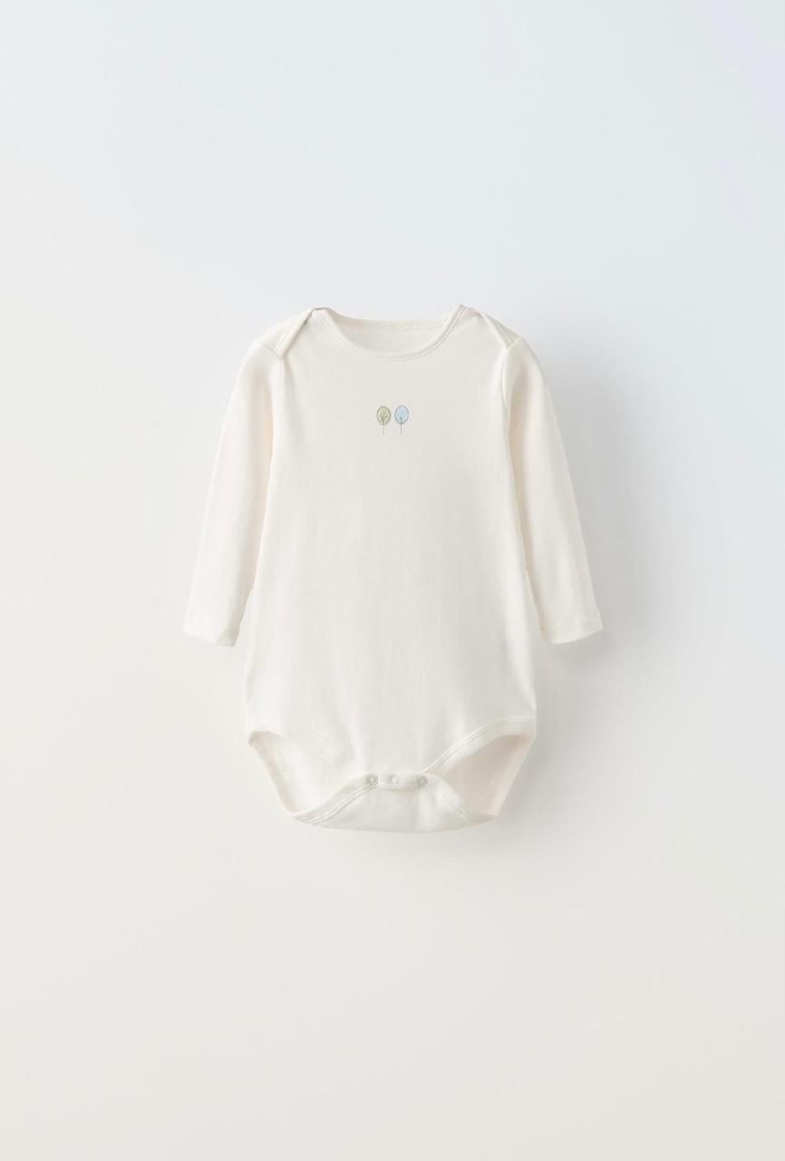Lot de 5 bodys ZARA à col rond et manches longues 3-6 mois