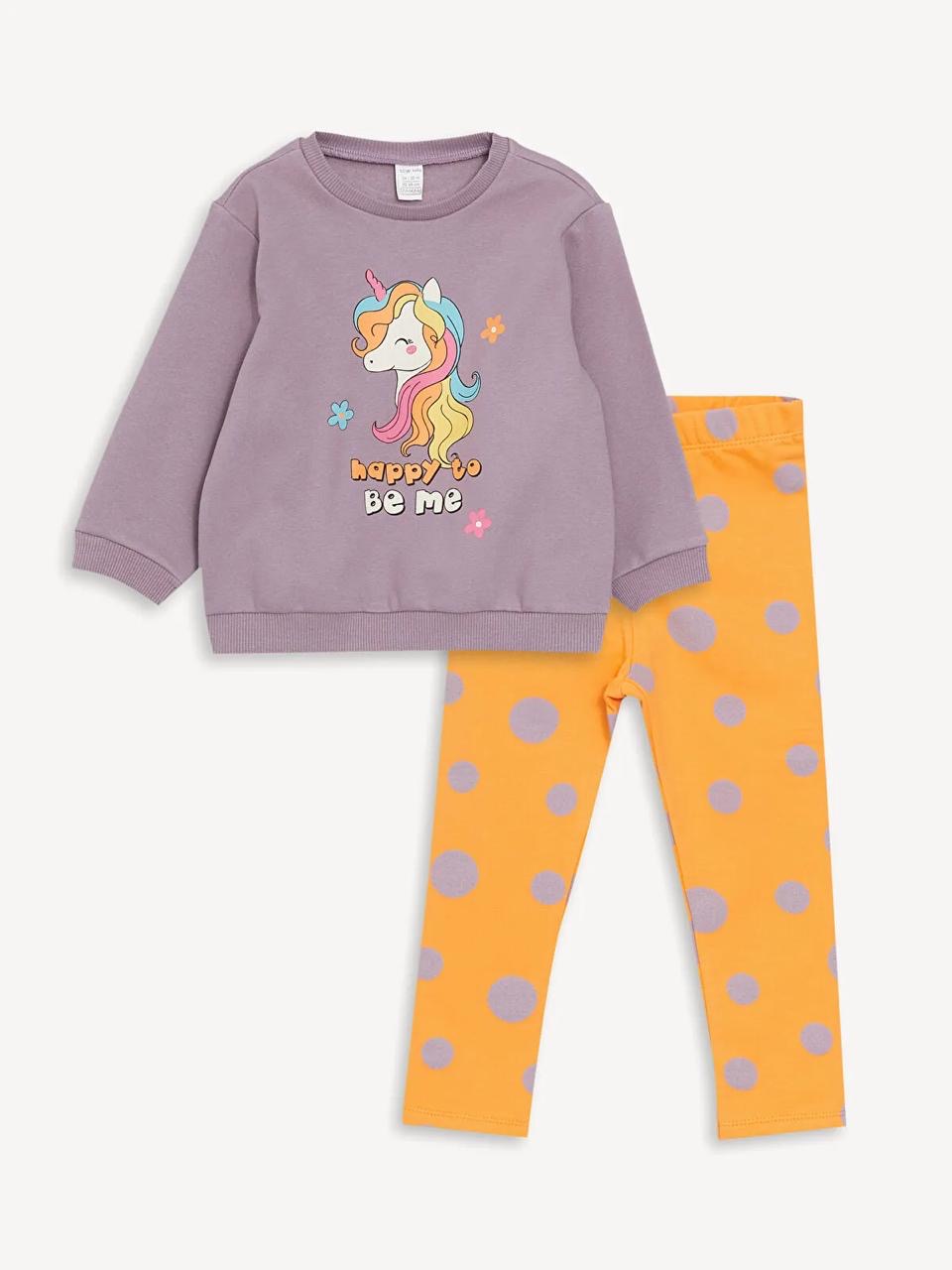 Ensemble tenue Lc Waikiki unicorn licorne Sweat et legging en molleton gratté 9-12 mois