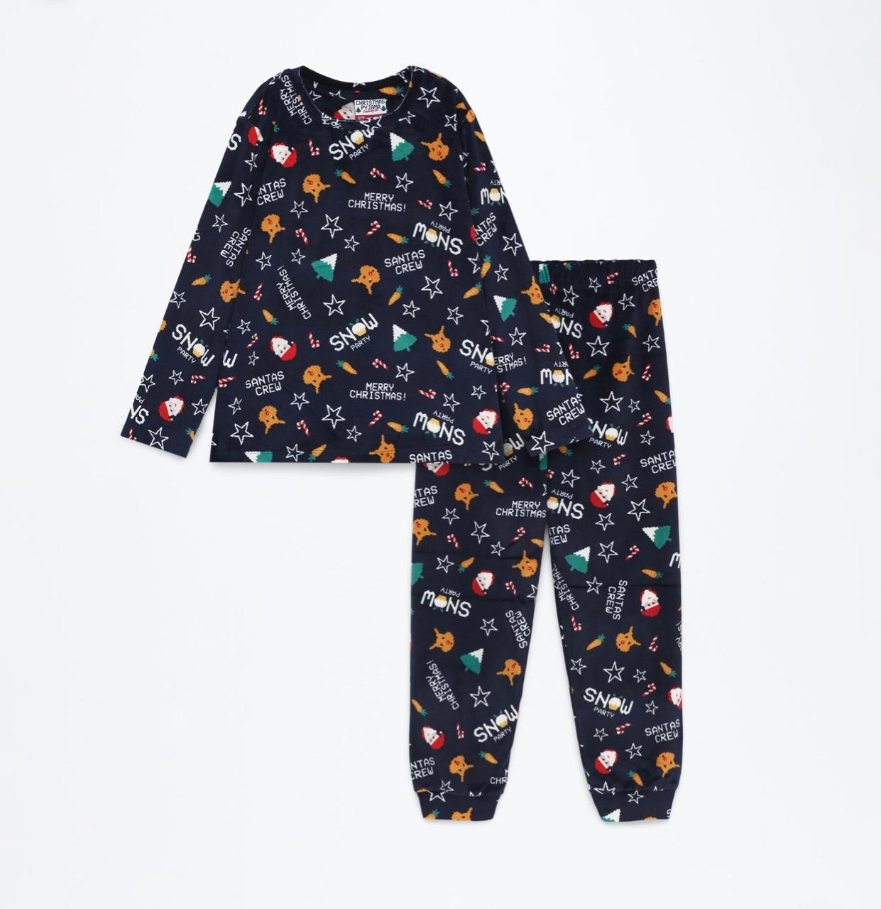 Pyjama Lefties en velours Noël Santa Christmas réveillon 3-4 ans