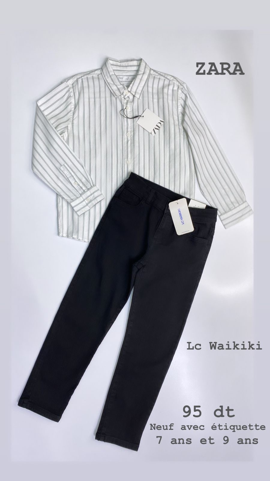 Tenue Aid 9 ans chemise ZARA et pantalon Lc Waikiki neuf avec étiquette