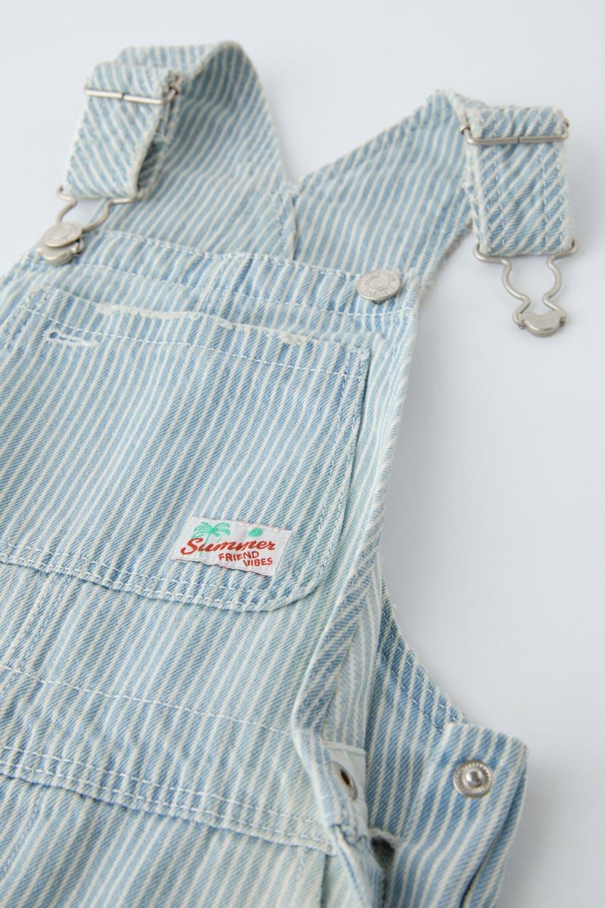 SALOPETTE ZARA EN DENIM À RAYURES 18 mois 86cm