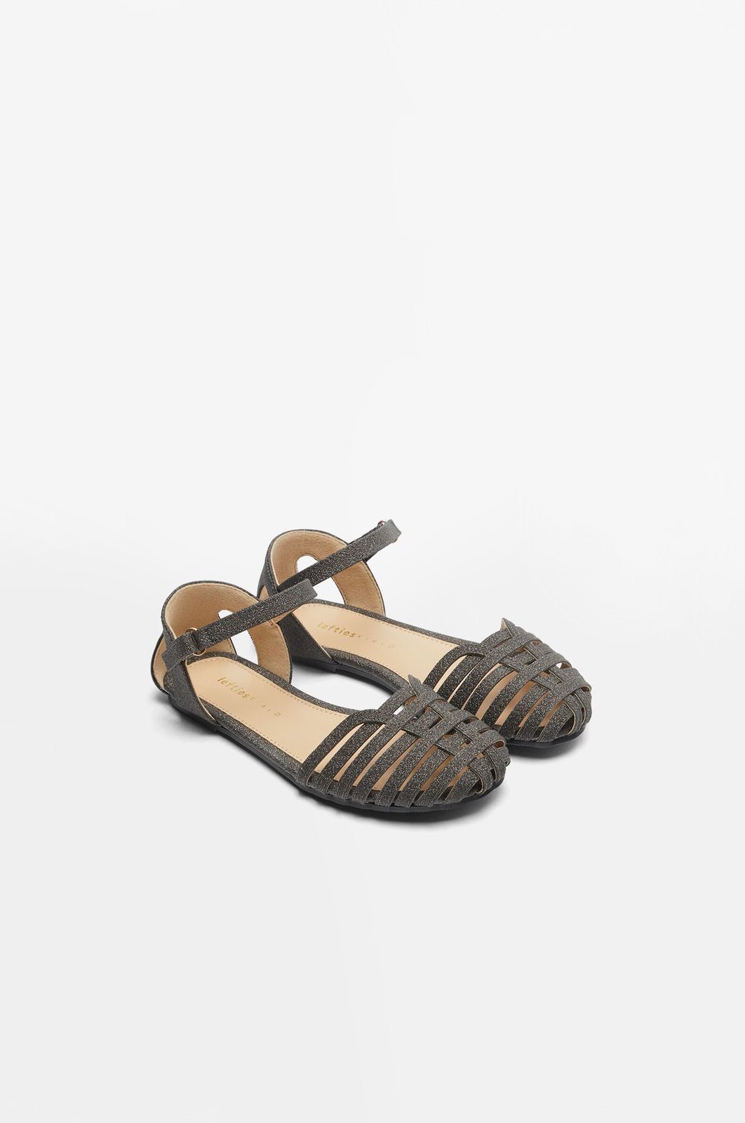 Sandales Lefties à cage noir brillant pointure 34