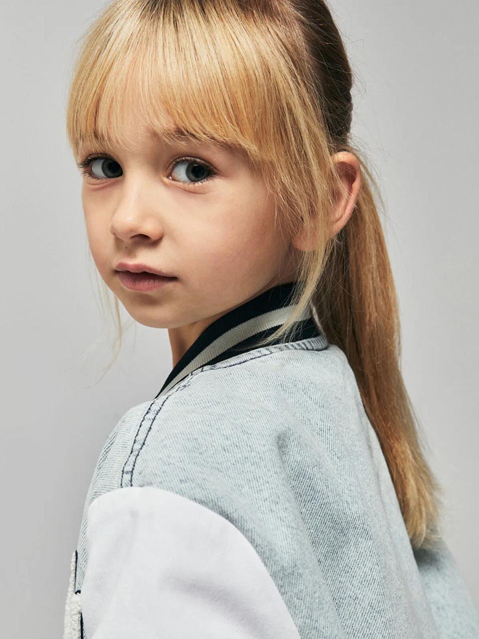 VESTE BLOUSON Lc Waikiki GIRL STYLE UNIVERSITAIRE AVEC RAYURES 6-7 ans