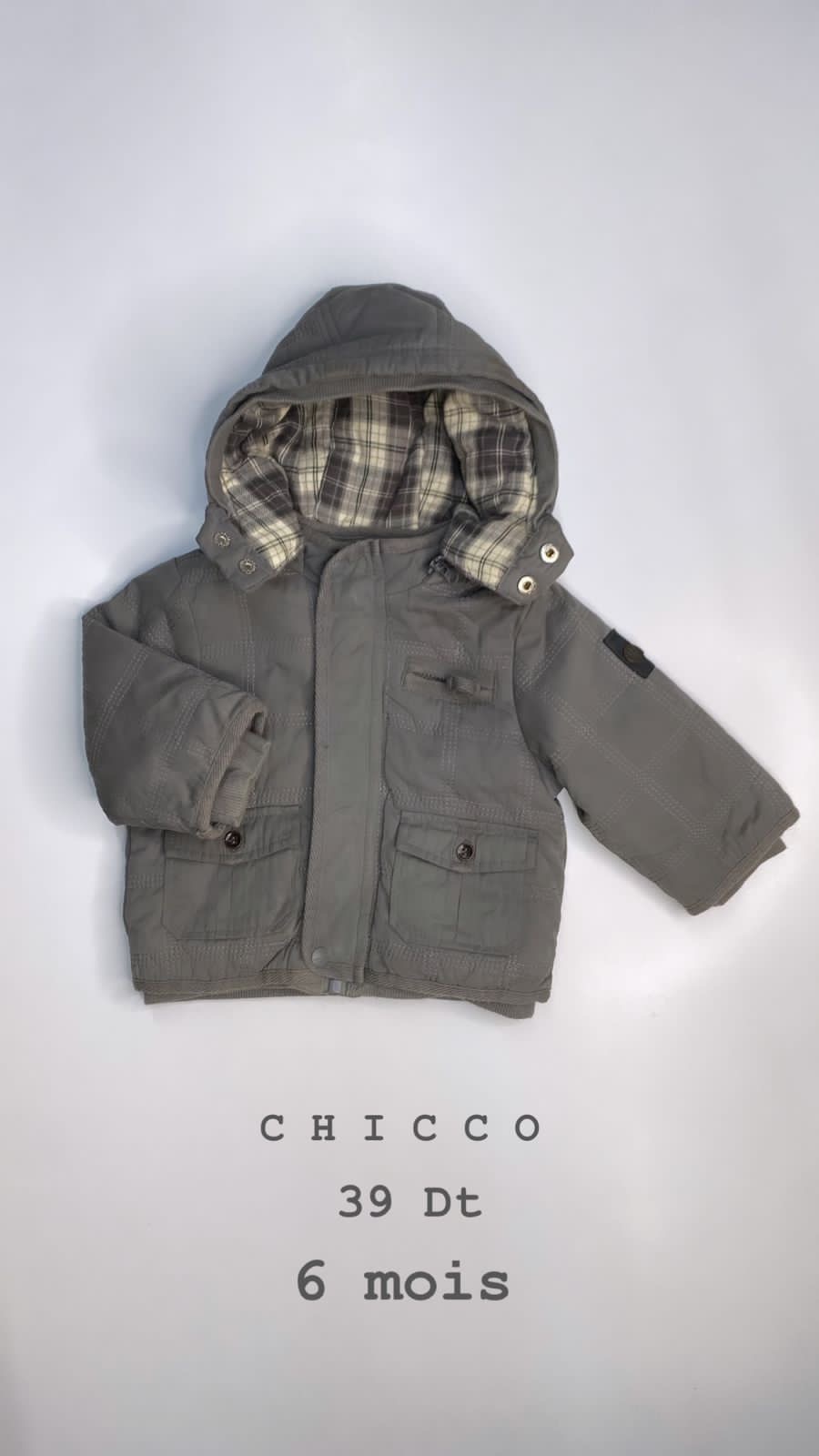 MANTEAU À CAPUCHE CHICCO 6 MOIS REF25
