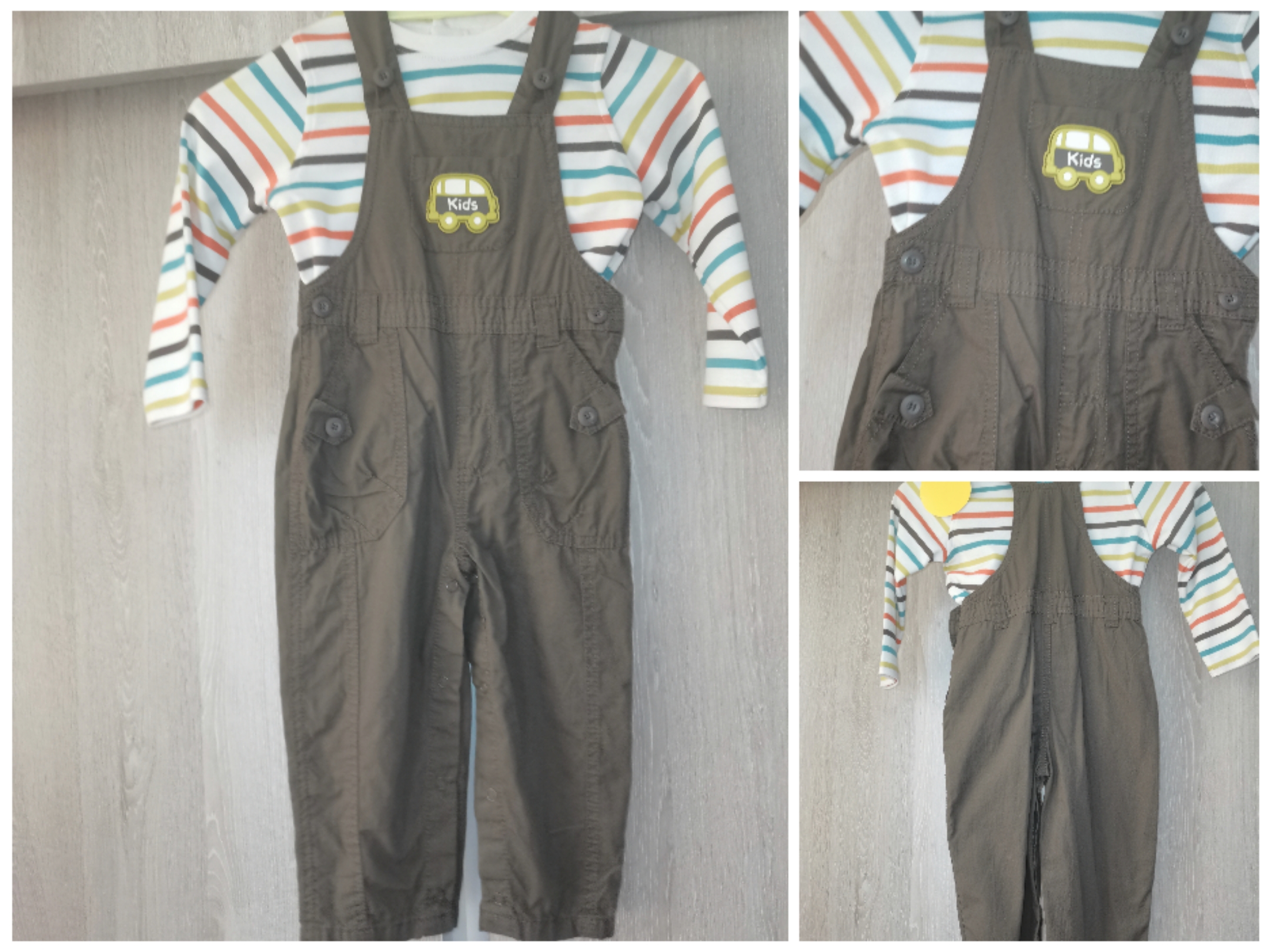 Salopette+ t shirt manches longues