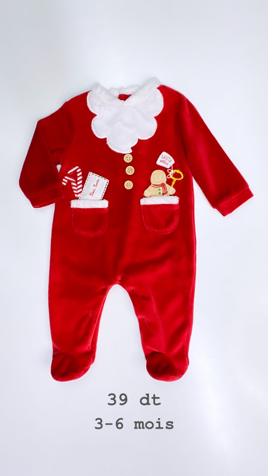 Grenouillère Noël Santa Christmas réveillon 3-6 mois Ref89