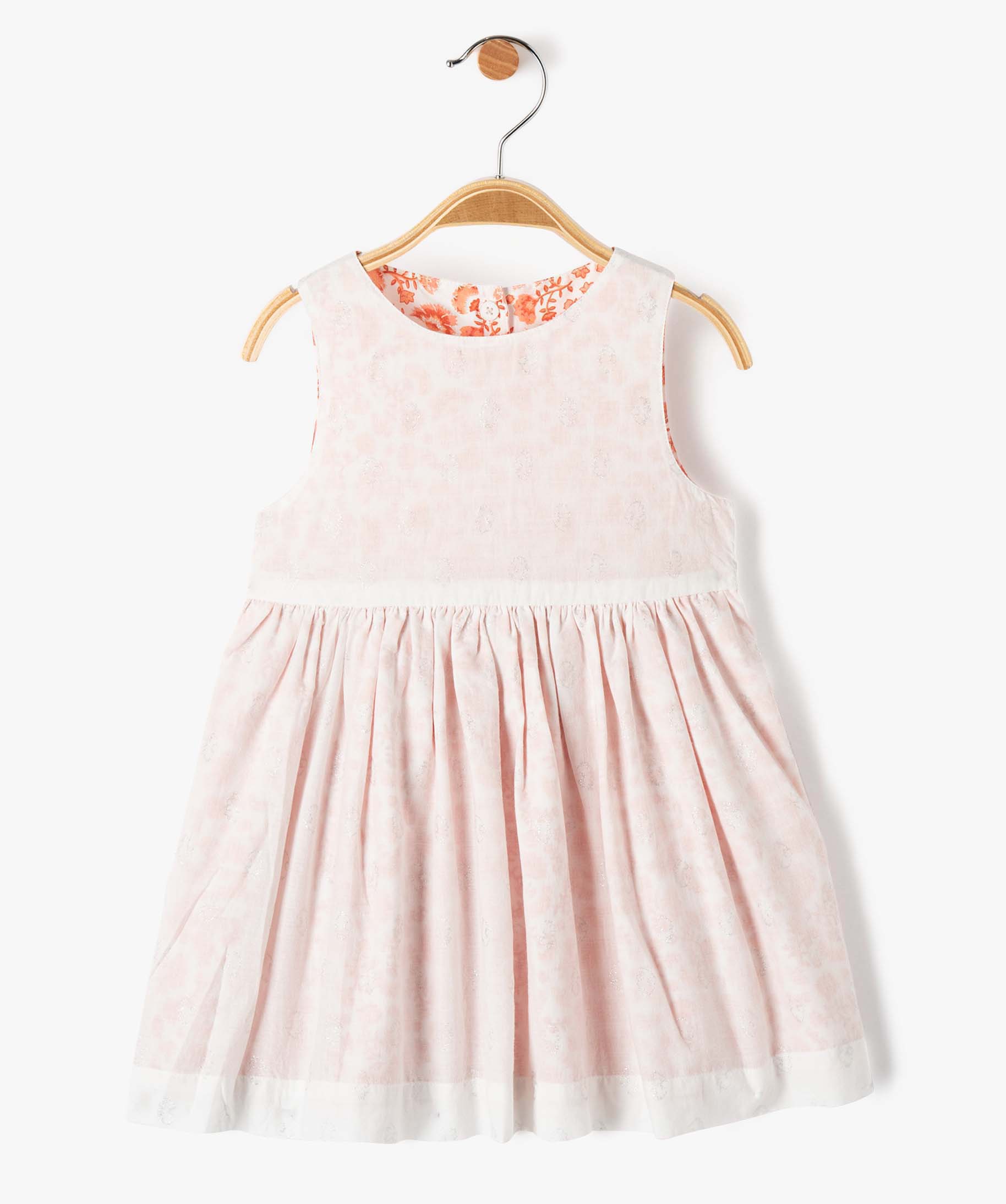Robe à paillettes réversible bébé fille blanc GEMO 12-18 mois  Ref20/15