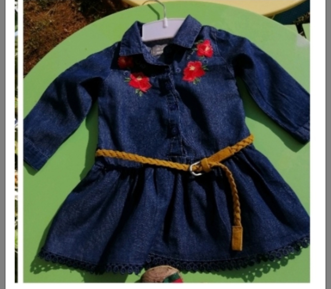 6 mois superbe robe jean avec ceinture