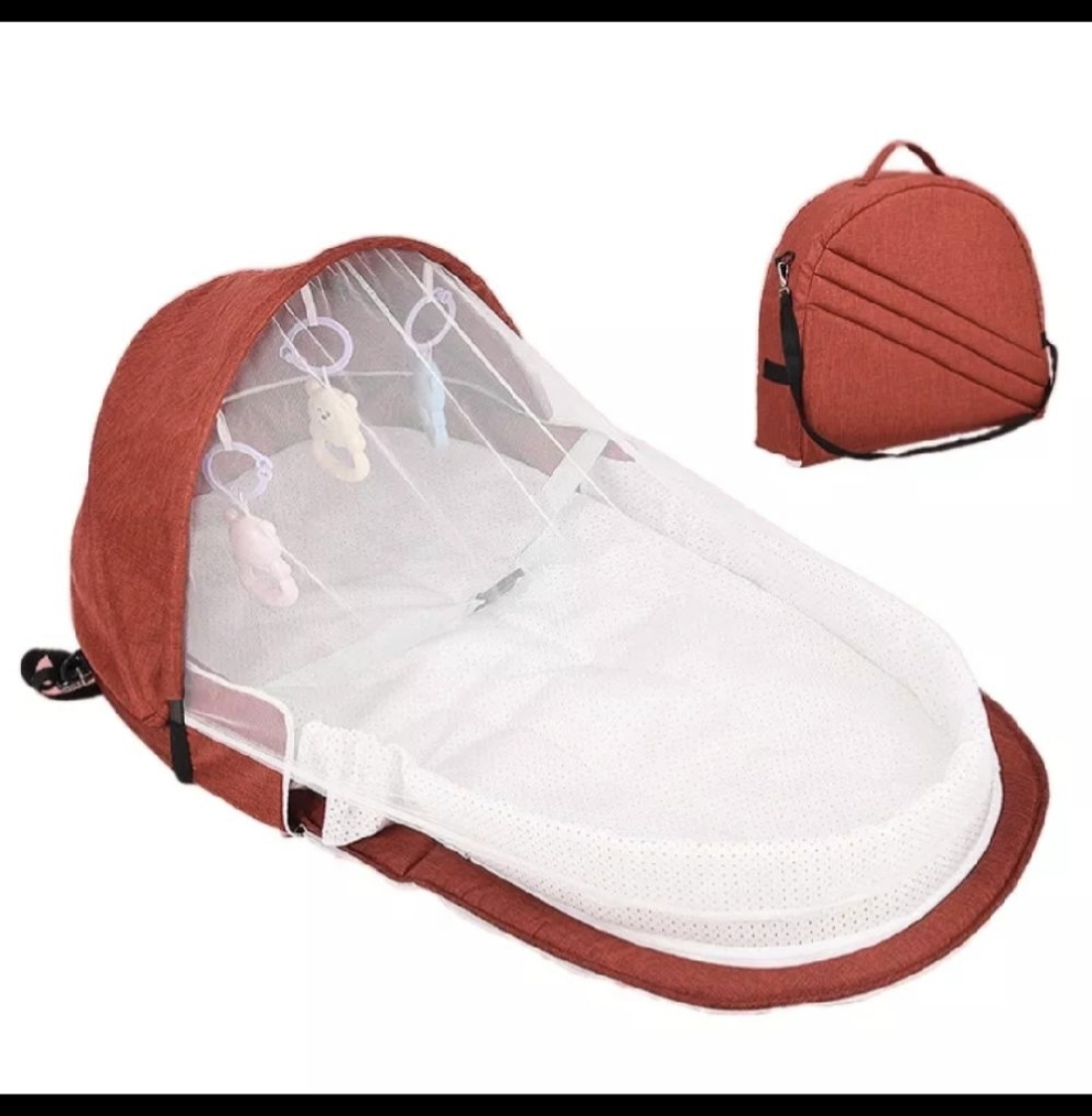 Superbe lit d'appoint portatif avec accessoires ( moustiquaire+ jouets)