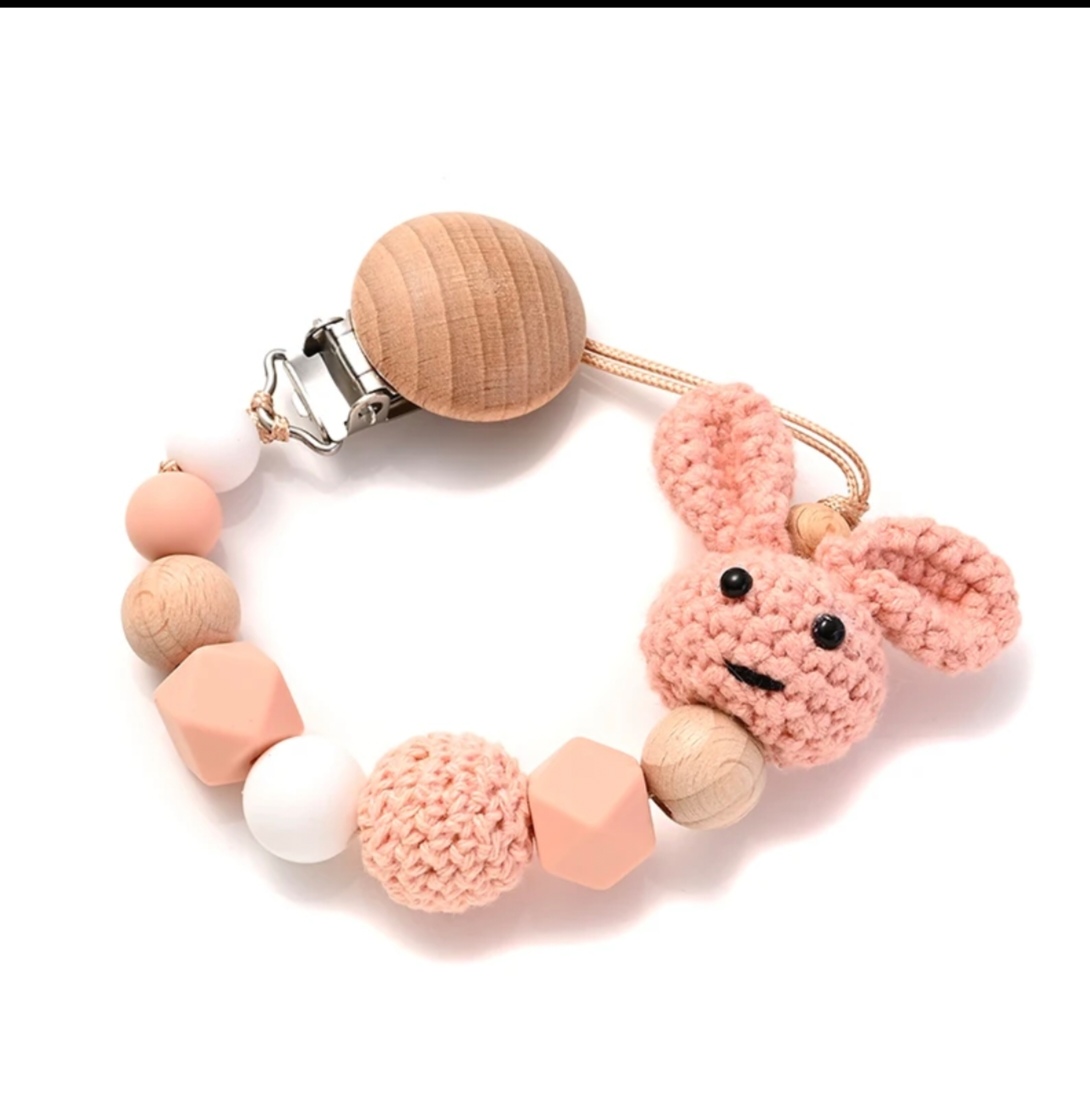 Superbe attache sucette rose Pour fille